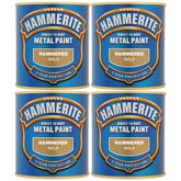 4X Hammerite Hammered Gold Paint 250ml Tin Paint